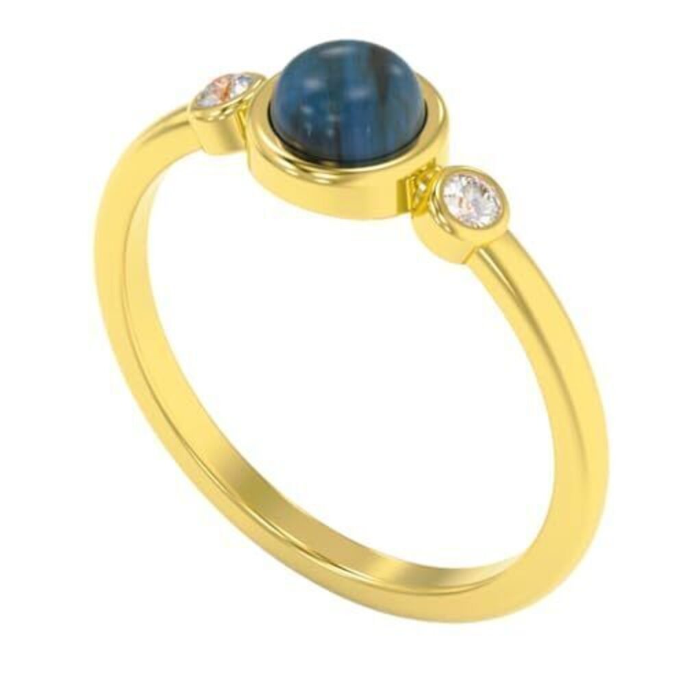 6664 18k Gold Plated Sterling Silver Gemstone Ring Dainty Stacking Ring